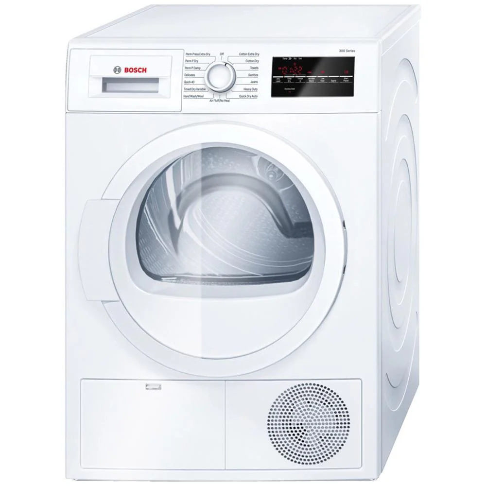 Bosch 300 Series 4-cu ft Stackable Ventless Electric Dryer, White, WTG86400UC