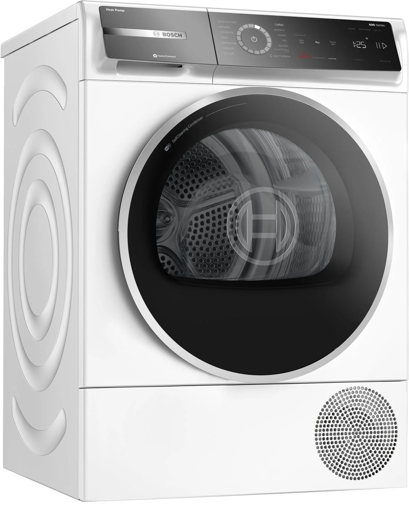 Bosch 4.0-cu ft 500 Series Ventless Heat Pump Stackable Electric Dryer, Reversible Side-Swing Door, White, ENERGY STAR - Image 8