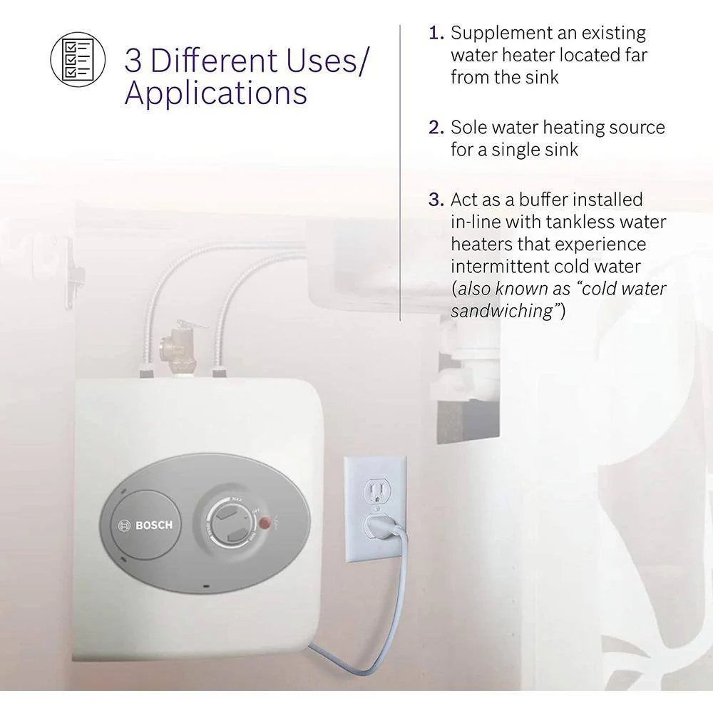 Bosch 4 Gal. Mini-Tank Electric Water Heater, Tronic 3000 — 3-Pack - Image 6