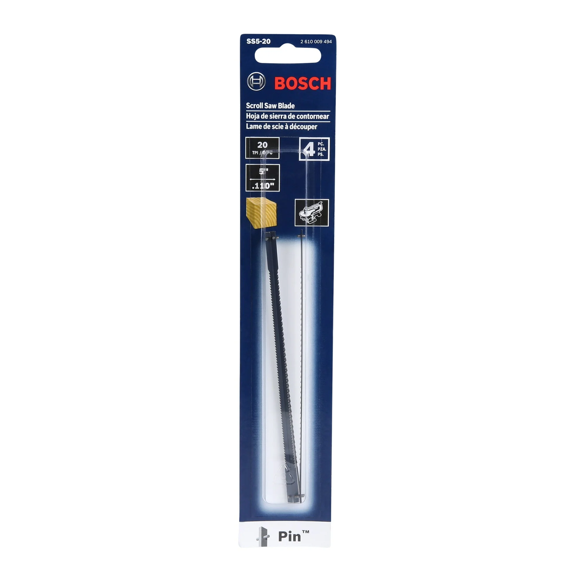 Bosch 4-Pack 5-in Pinned High Speed Steel Scroll Saw Blade - Image 3