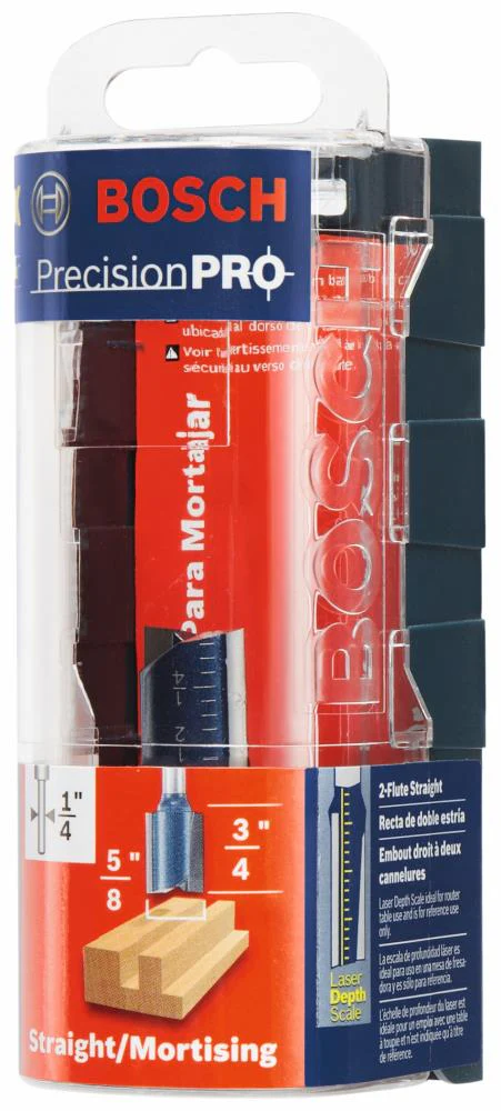 Bosch 5/8-in Carbide-Tipped Straight Router Bit, 1/4-in Shank, 3/4-in CEL - Image 3