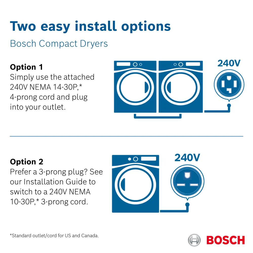 Bosch 500 Series 4-cu ft Stackable Ventless Electric Dryer (White) ENERGY STAR - Image 7