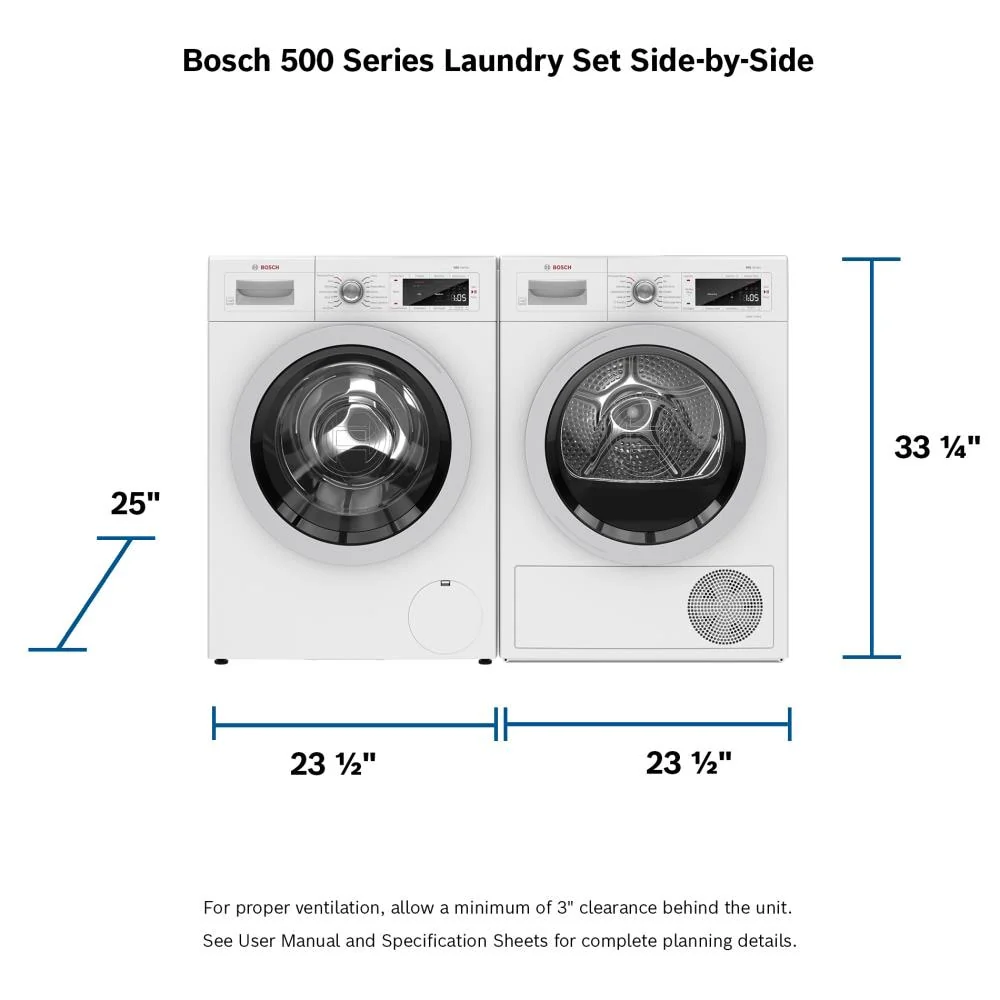 Bosch 500 Series 4-cu ft Stackable Ventless Electric Dryer (White) ENERGY STAR - Image 8