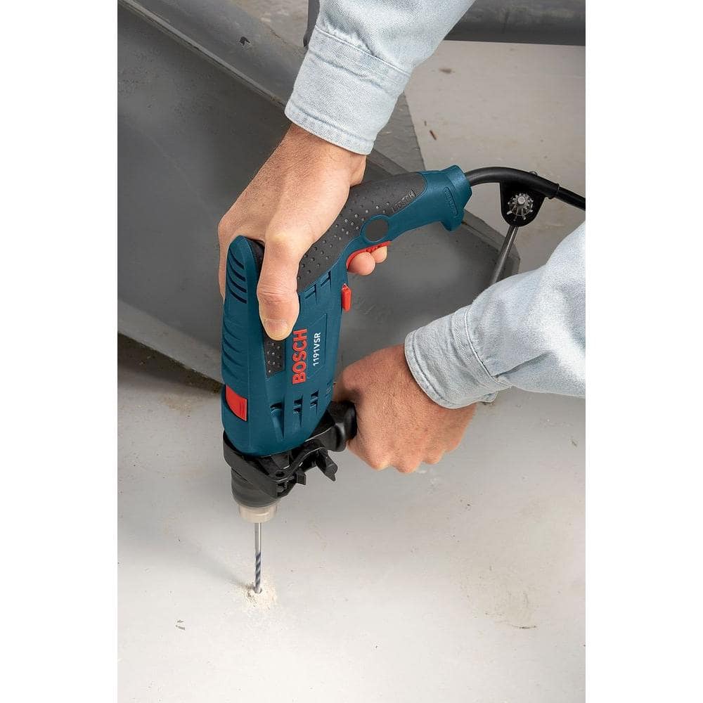 Bosch 7 Amp Corded 1/2 in. Concrete/Masonry Variable Speed Hammer Drill Kit with Hard Case - Image 3