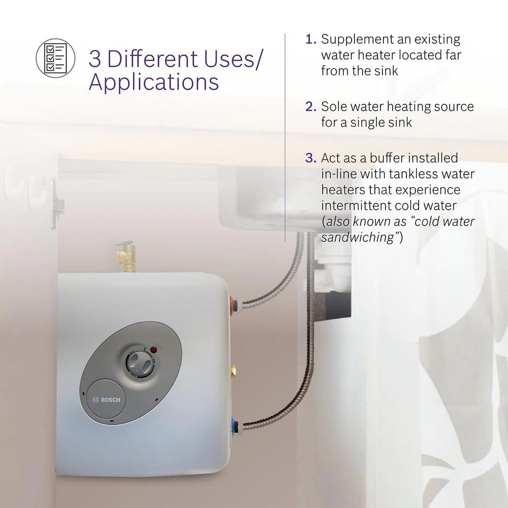 Bosch 7 Gal. Electric Point-of-Use Mini-Tank Water Heater, Tronic 3000, ES8 (3-Pack) - Image 8
