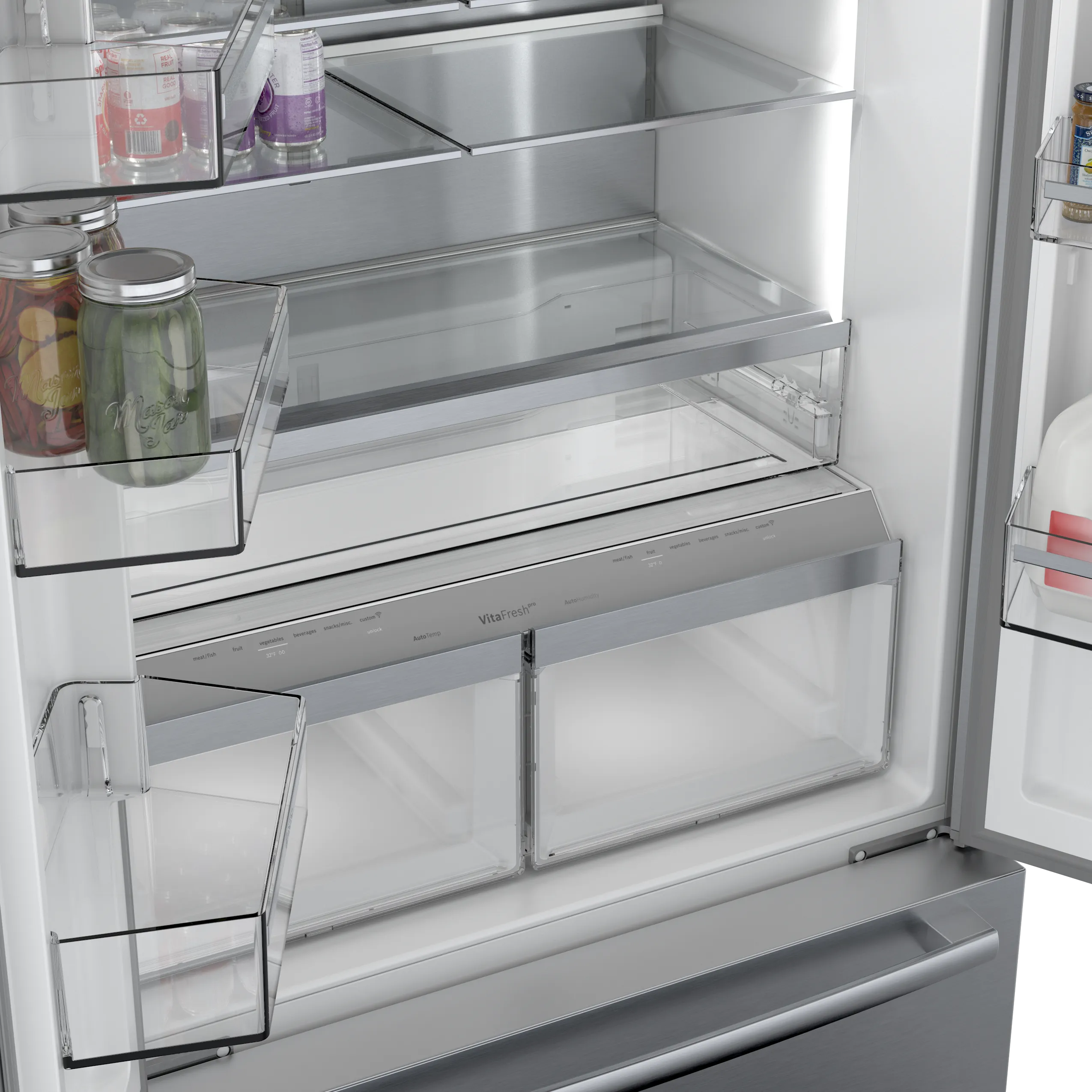 Bosch 800 Series 36 in. 21 cu. ft. French 3-Door Counter-Depth Refrigerator, Stainless Steel, Dual Compressor (B36CT80SNS) - Image 6