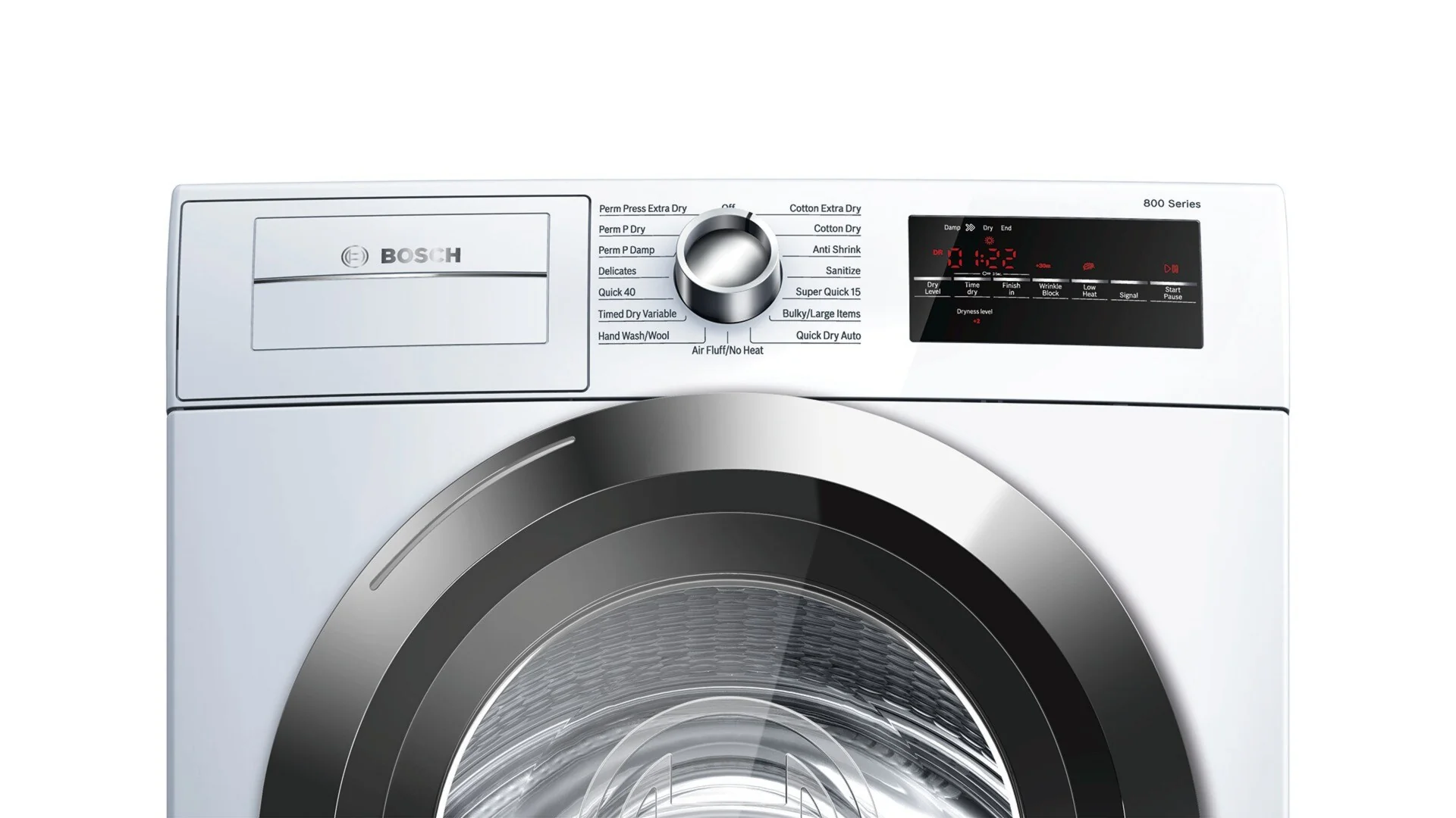 Bosch 800 Series 4-cu ft Stackable Ventless Electric Dryer, White/Chrome, ENERGY STAR, WTG86402UC - Image 6