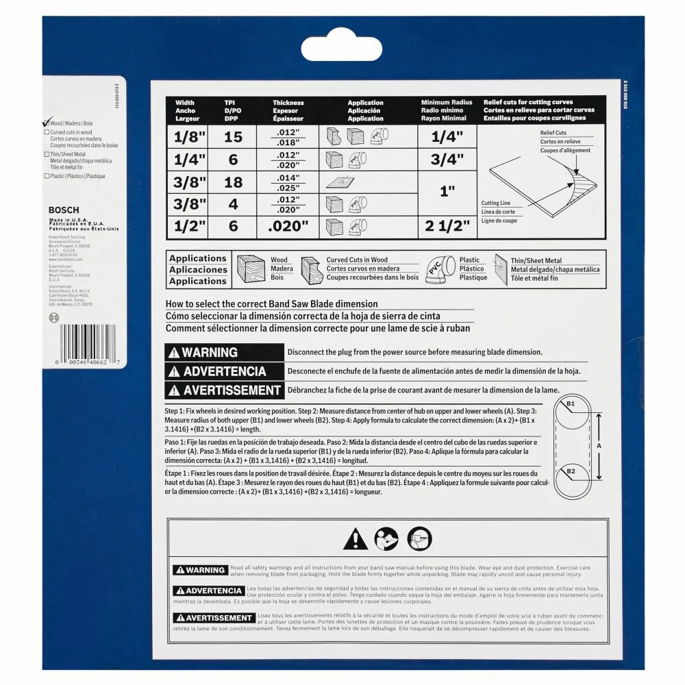 Bosch 93-1/2-in L x 1/4-in W x 6-TPI Carbon 14-in Stationary Band Saw Blade - Image 4
