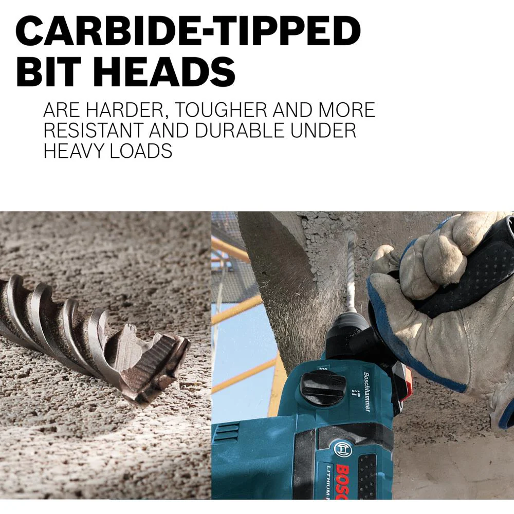 Bosch Bulldog 6-in Alloy Steel Masonry Drill Bit for SDS-Plus Drill, 3/16-in Diameter - Image 6