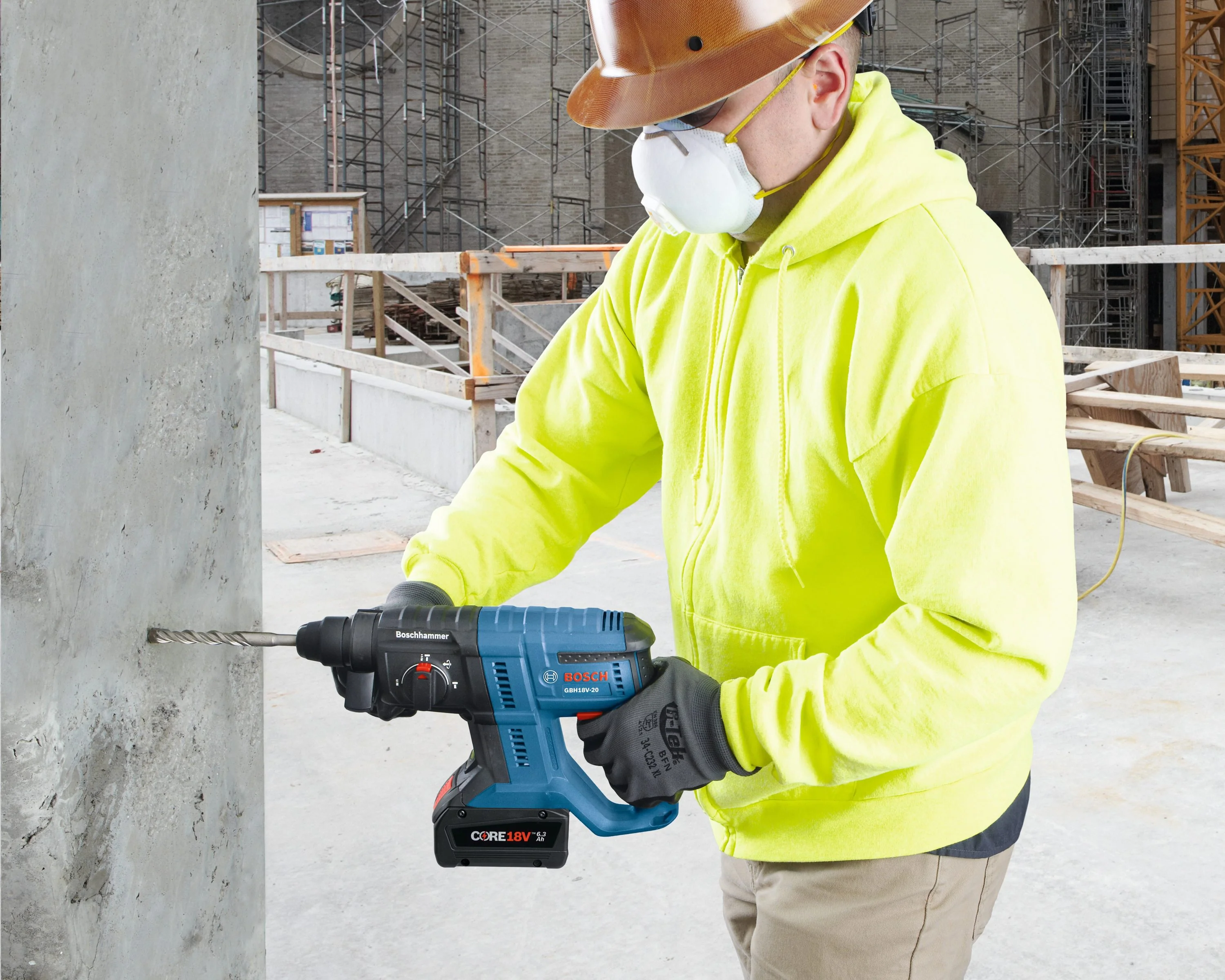 Bosch Bulldog CORE18V 3/4-in SDS-plus Variable Speed Cordless Rotary Hammer Drill (Tool Only) - Image 4