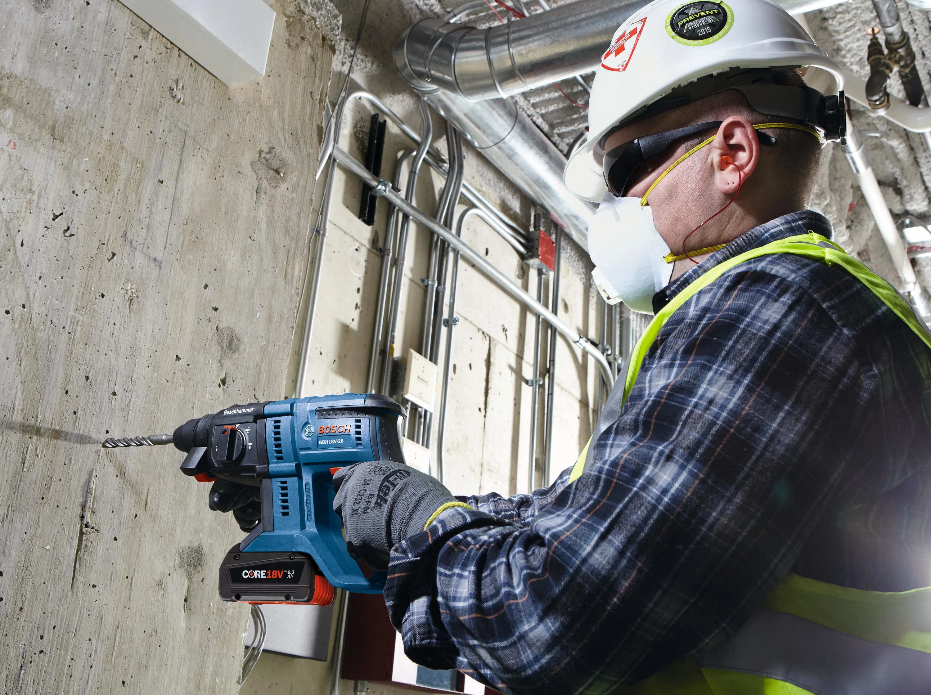 Bosch Bulldog CORE18V 3/4-in SDS-plus Variable Speed Cordless Rotary Hammer Drill (Tool Only) - Image 5