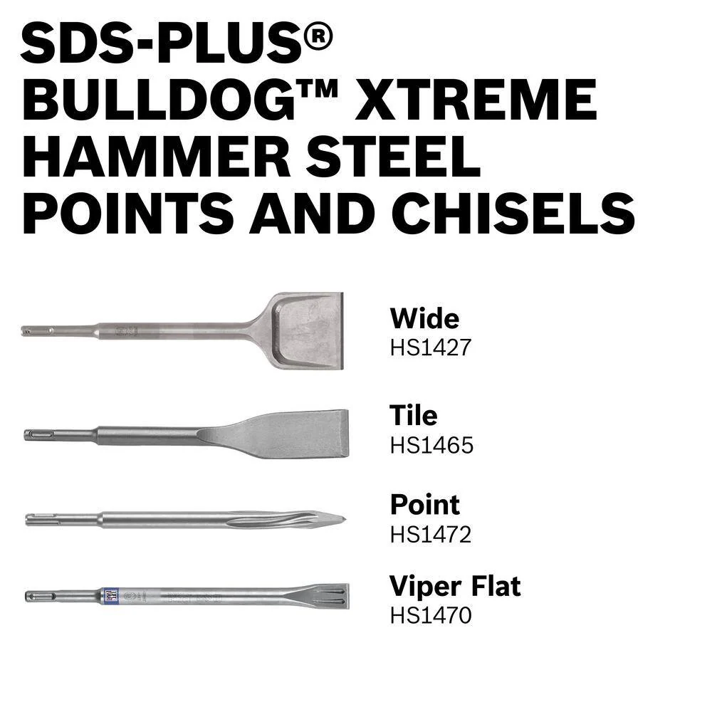 Bosch Bulldog Xtreme 1-1/2 in. x 10 in. SDS-Plus Hammer Steel Self-Sharpening Tile Chisel - Image 6