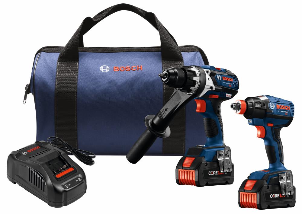 Bosch CORE18V 2‑Tool Brushless Combo Kit with Soft Case, Charger and 2 Batteries (GXL18V-225B24)