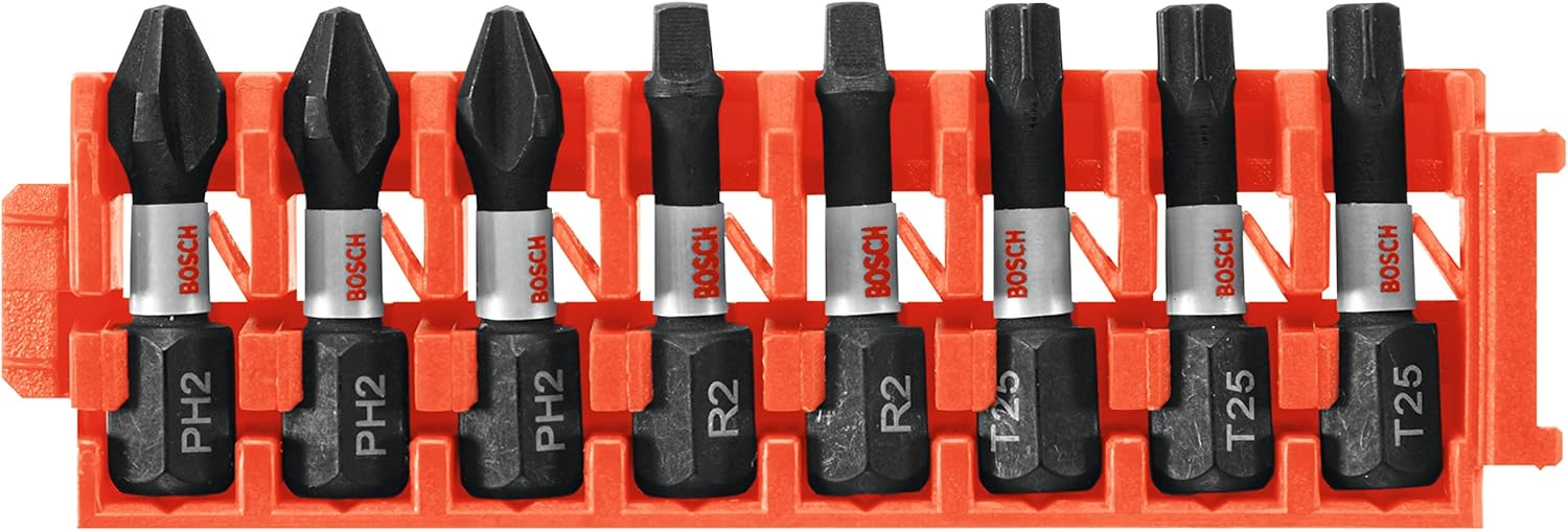 Bosch Custom Case System 8-Piece 1/4-in x 1-in Impact Tough Phillips/Square/Torx Insert Bits – CCSV108