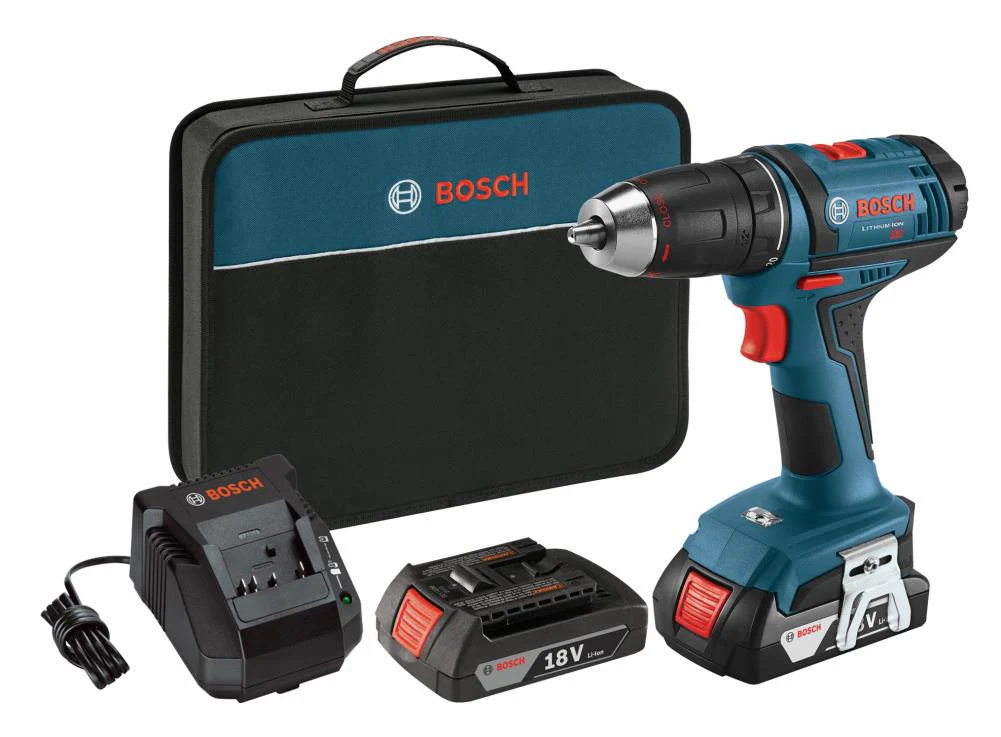 Bosch DDB181-02 18-Volt 1/2-in Cordless Drill/Driver Kit with Charger and 2 Batteries (Soft Bag)