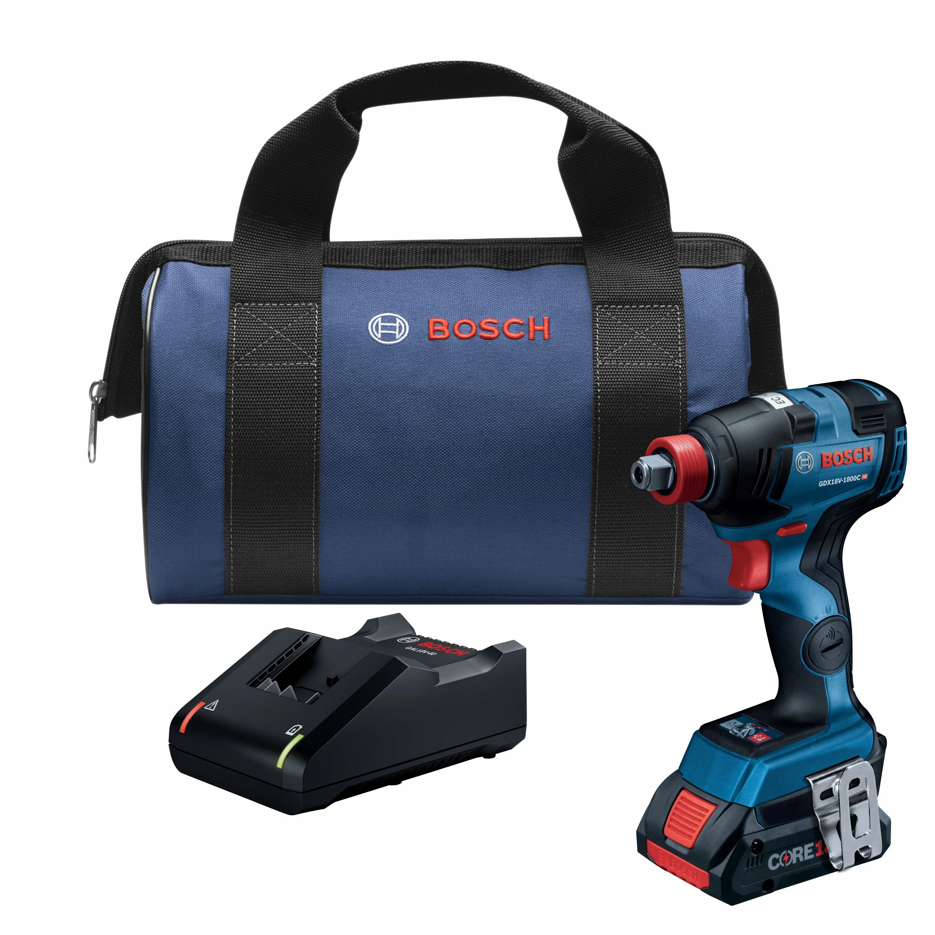 Bosch Freak CORE18V 1/2-in Two-In-One Brushless Cordless Impact Driver/Wrench Kit, Variable Speed, 4.0Ah Battery, Charger & Bag
