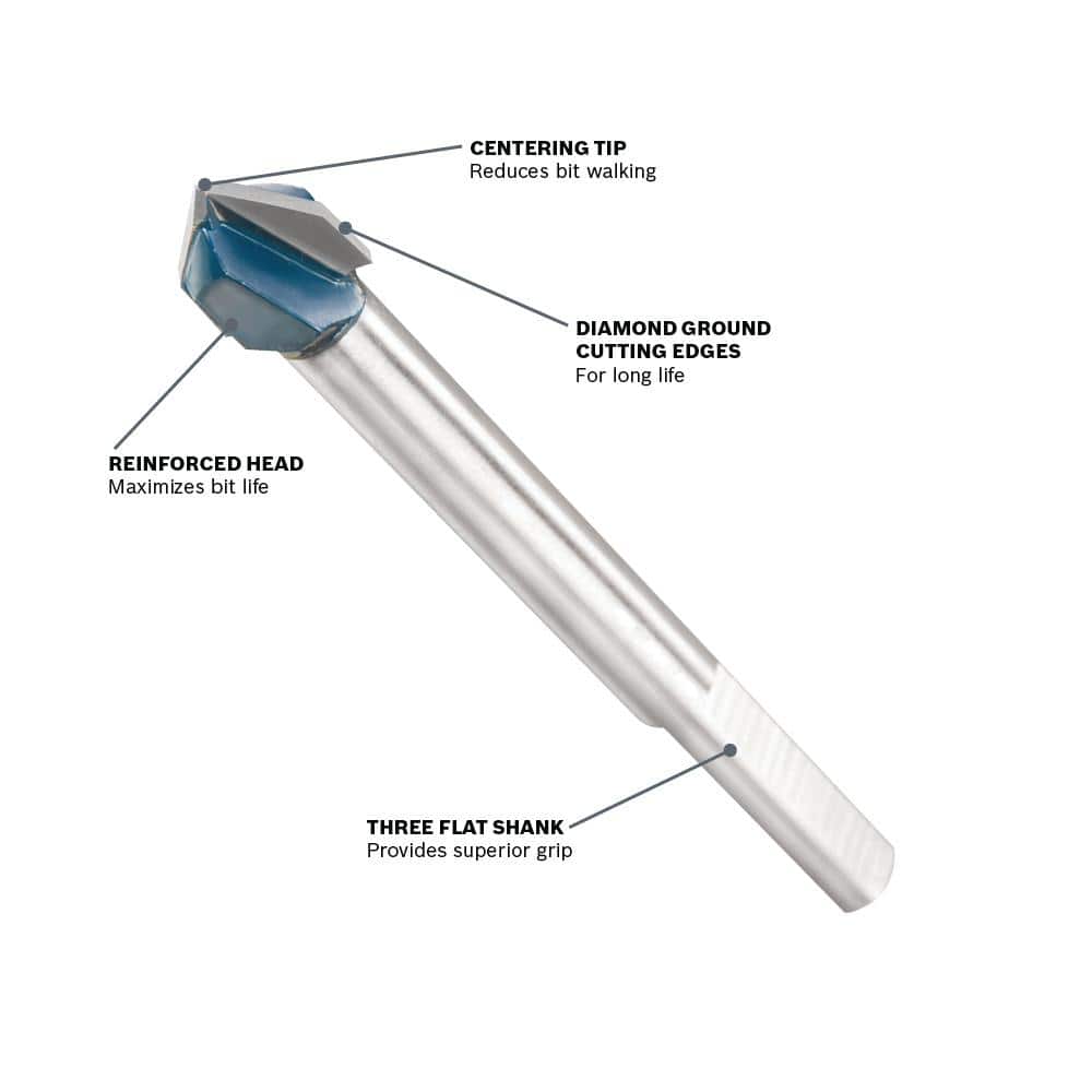 Bosch Glass and Tile Carbide Tipped Drill Bit Set (4-Piece) - Image 2