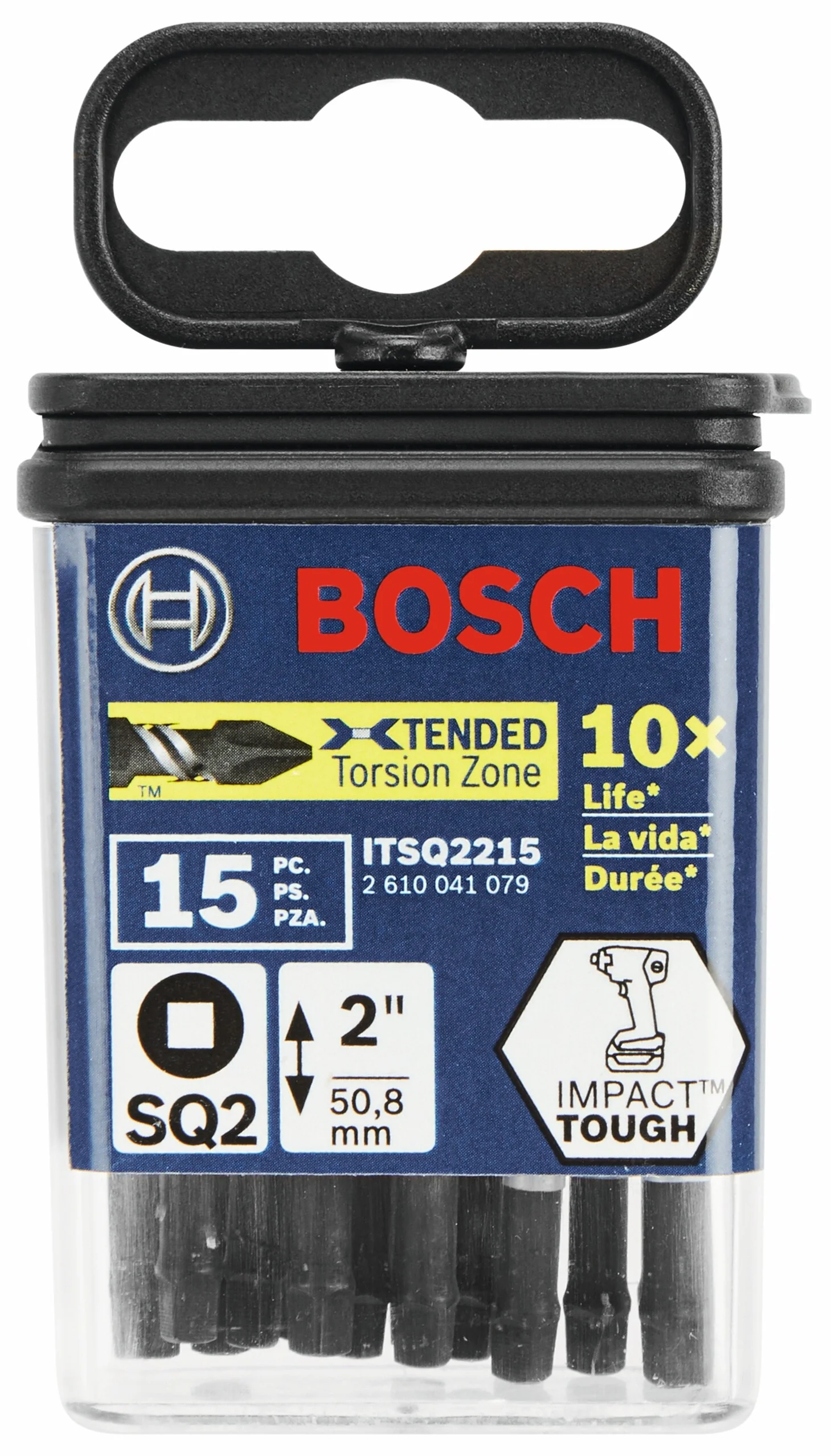 Bosch Impact Tough 15-Piece 1/4-in x 2-in Square/Robertson Impact Driver Bit Set - Image 2