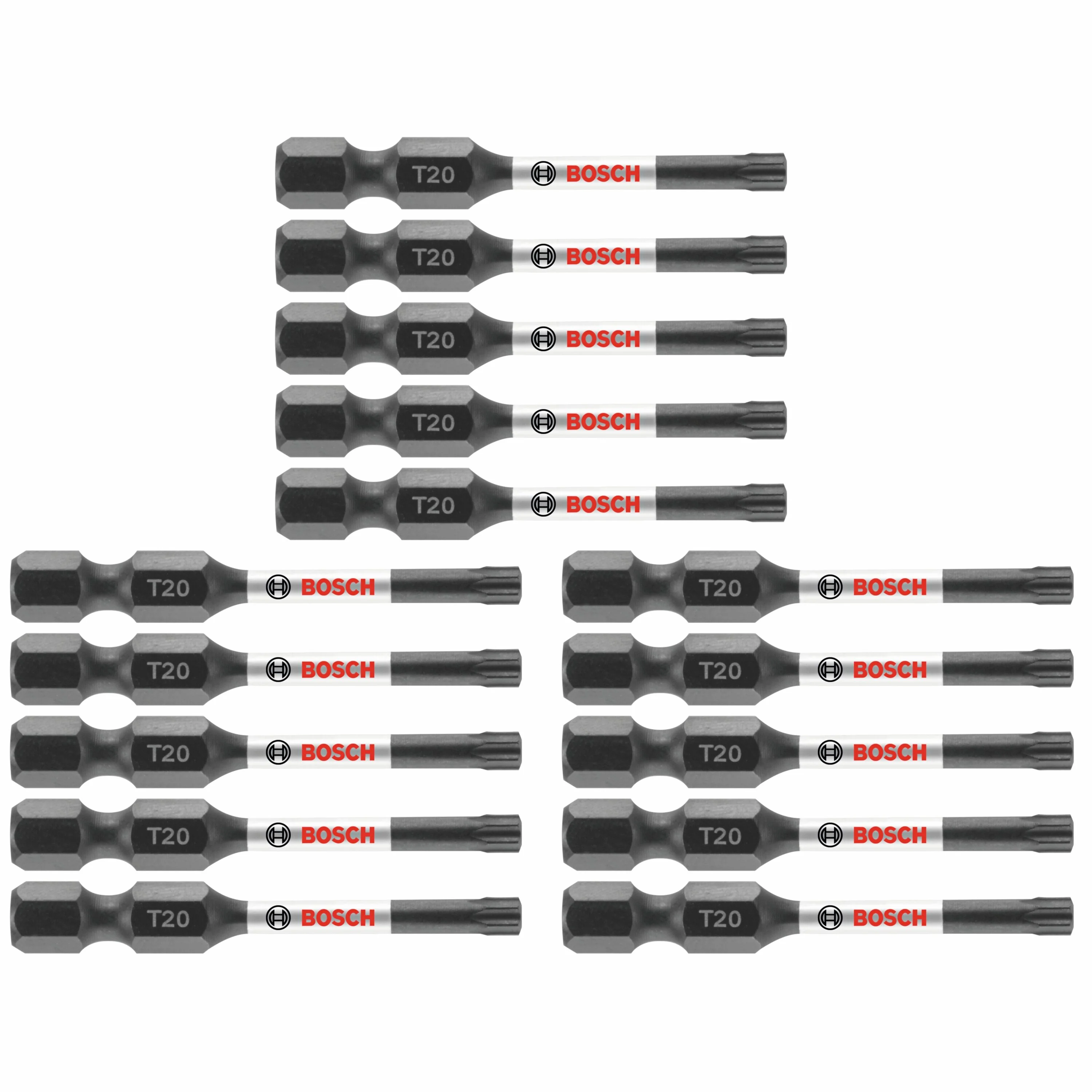 Bosch Impact Tough 15-Piece 2-in T20 Torx Alloy Steel Hex Shank Screwdriver Bit
