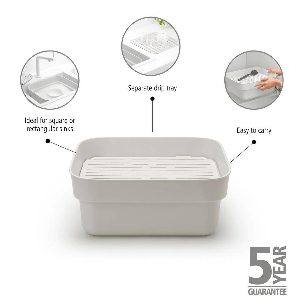 Brabantia SinkSide Dishwashing Tub with Drying Tray - Light Gray - Image 3