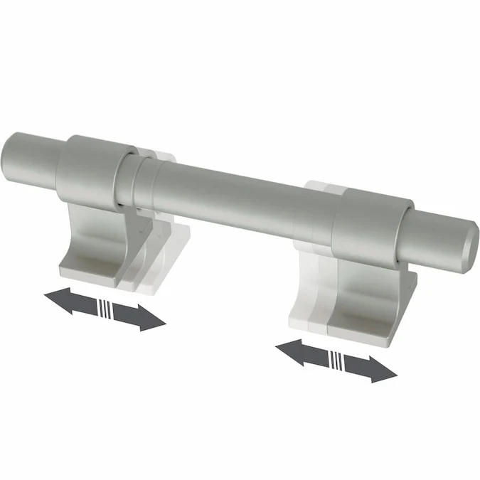 Brainerd Industrial Bar Adjusta-Pull 1-3/8-in to 4-in (35 Mm To 102 mm) Center to Center Satin Nickel (Matte) Adjustable Dual Mount Rectangular Bar Drawer Pull