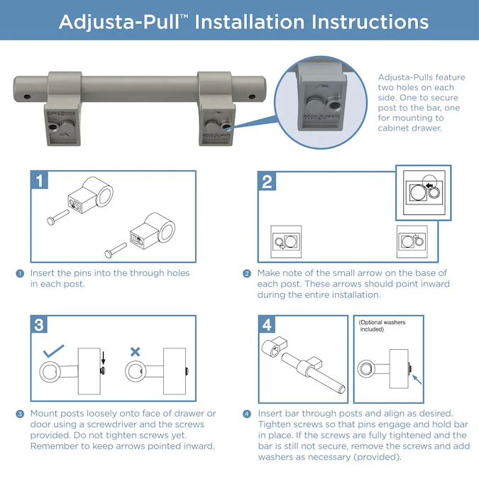 Brainerd Industrial Bar Adjusta-Pull 1-3/8-in to 4-in (35 Mm To 102 mm) Center to Center Satin Nickel (Matte) Adjustable Dual Mount Rectangular Bar Drawer Pull - Image 7