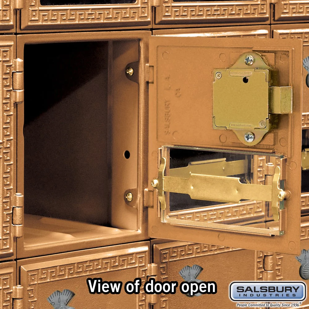 Brass Mailbox with 16 Combination Lock Doors - Rear Loading - Image 4