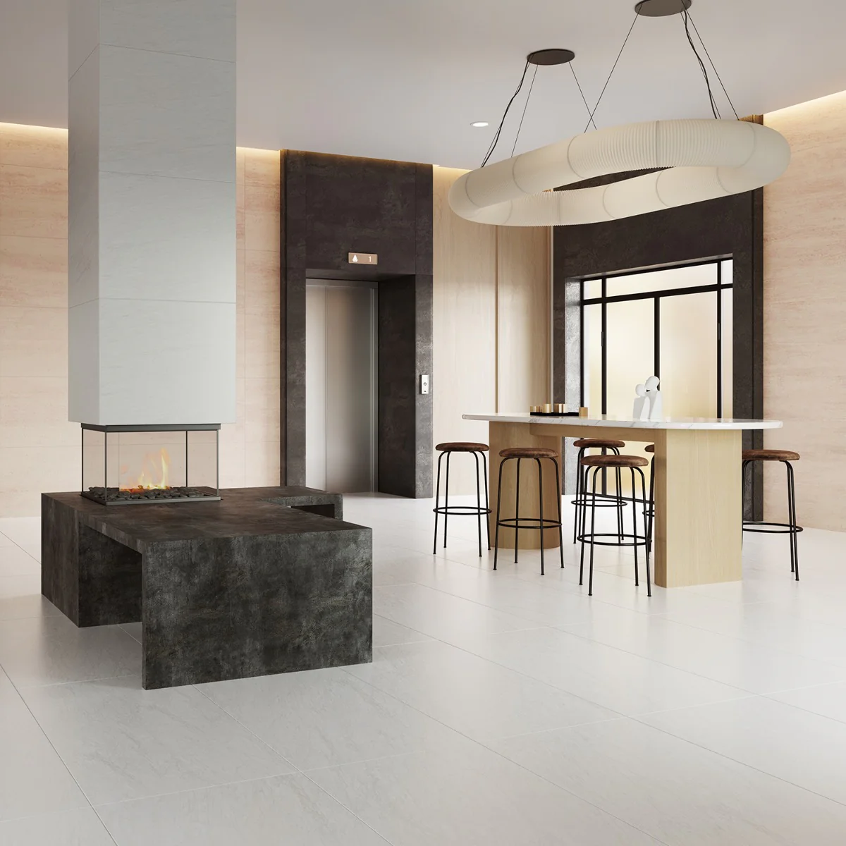 Breeze Dune Dolomite Warm White 24x48 Matte Porcelain Tile by Lux Tile - Image 3