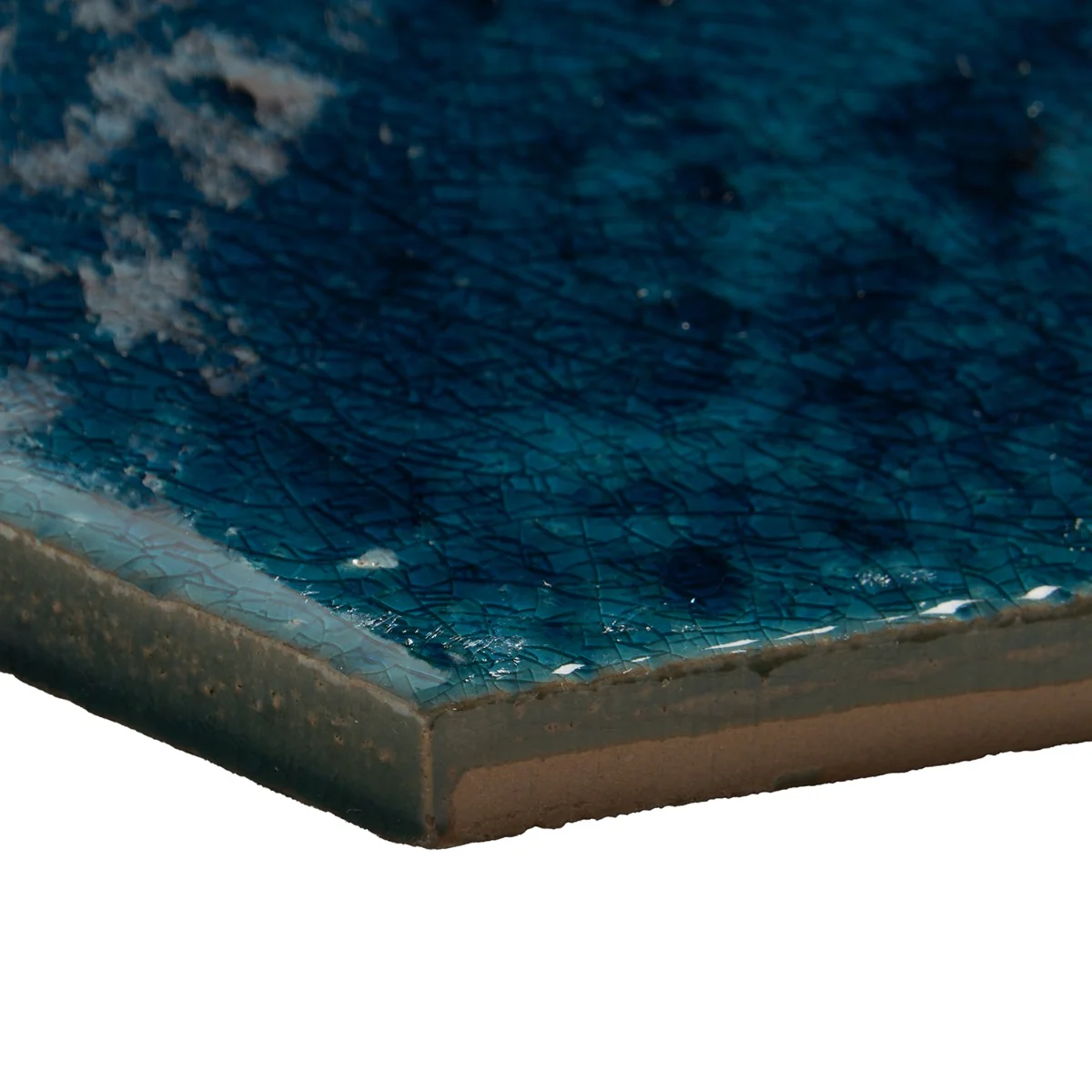 Breeze Ocean Blue 4.5" Hexagon Crackled Glossy Porcelain Tile by Lux Tile - Image 9