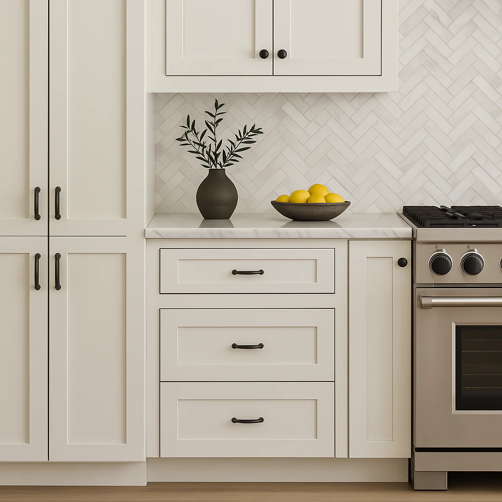 Bremen Cabinetry Shaker Base Drawer Cabinet with 3 Drawers in White - Image 4