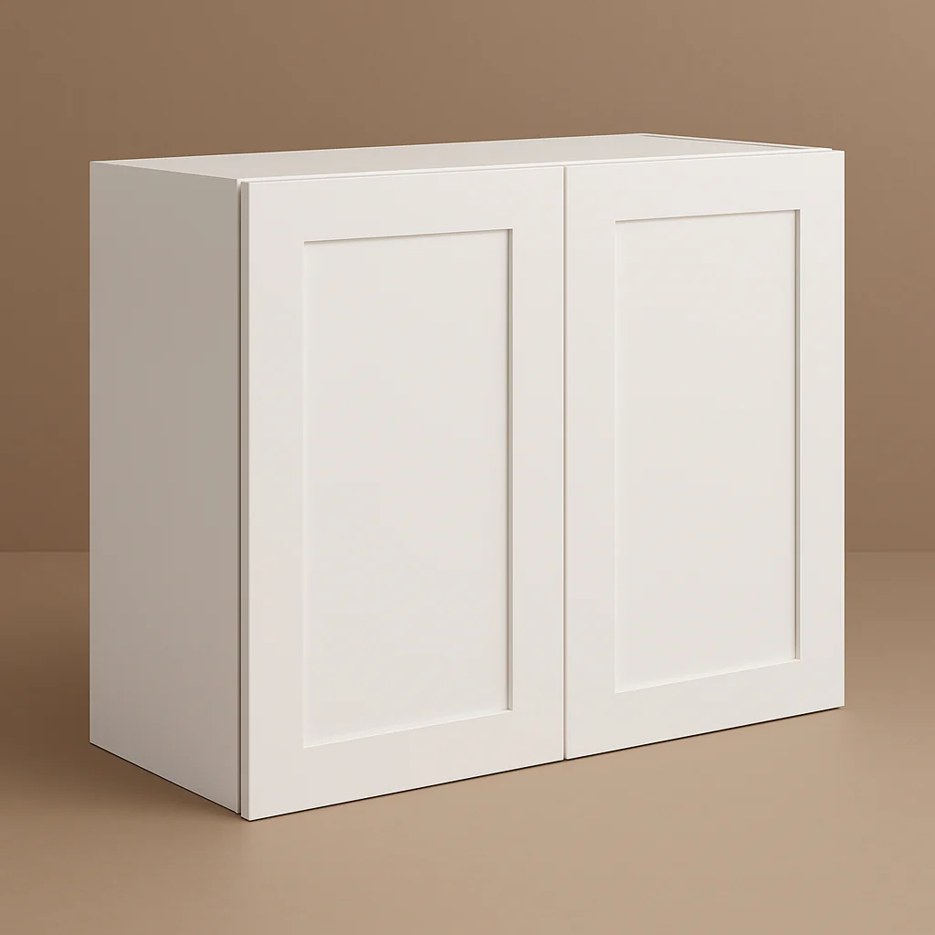 Bremen Cabinetry Shaker High Double Door Wall Cabinet, Ready to Assemble, White