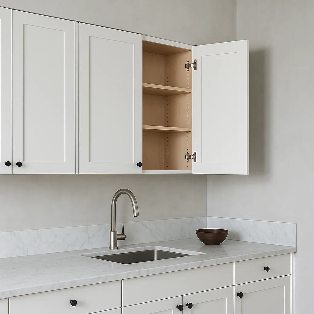 Bremen Cabinetry Shaker Wall Cabinet with Adjustable Shelves, White - Image 6