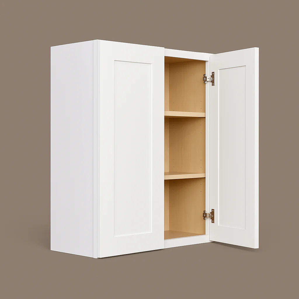 Bremen Cabinetry Shaker Wall Cabinet with Adjustable Shelves, White