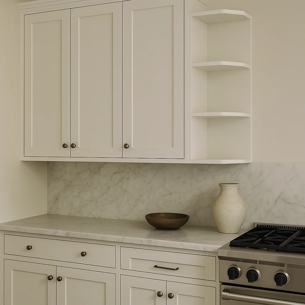 Bremen Cabinetry Shaker Wall End Open Shelf Cabinet in White - Image 4