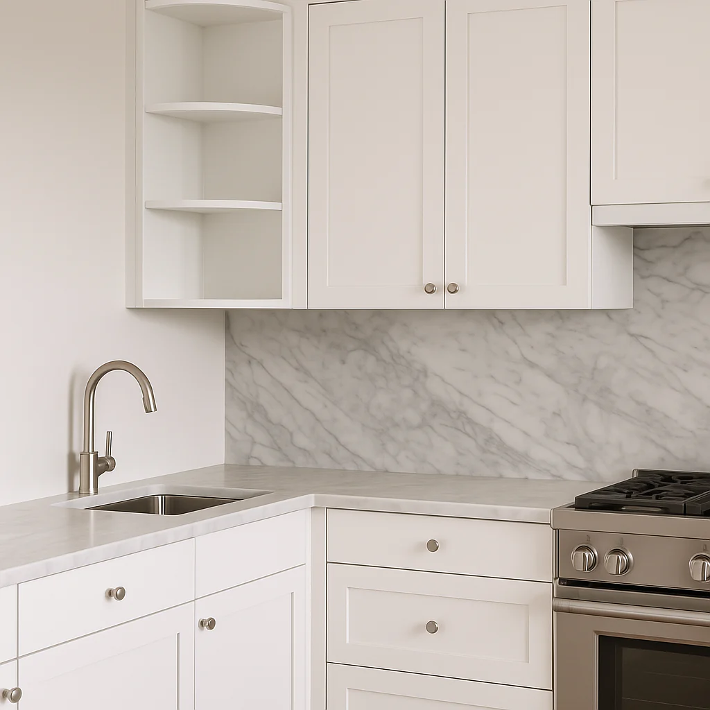 Bremen Cabinetry Shaker Wall End Open Shelf Cabinet, White, Ready to Assemble - Image 3