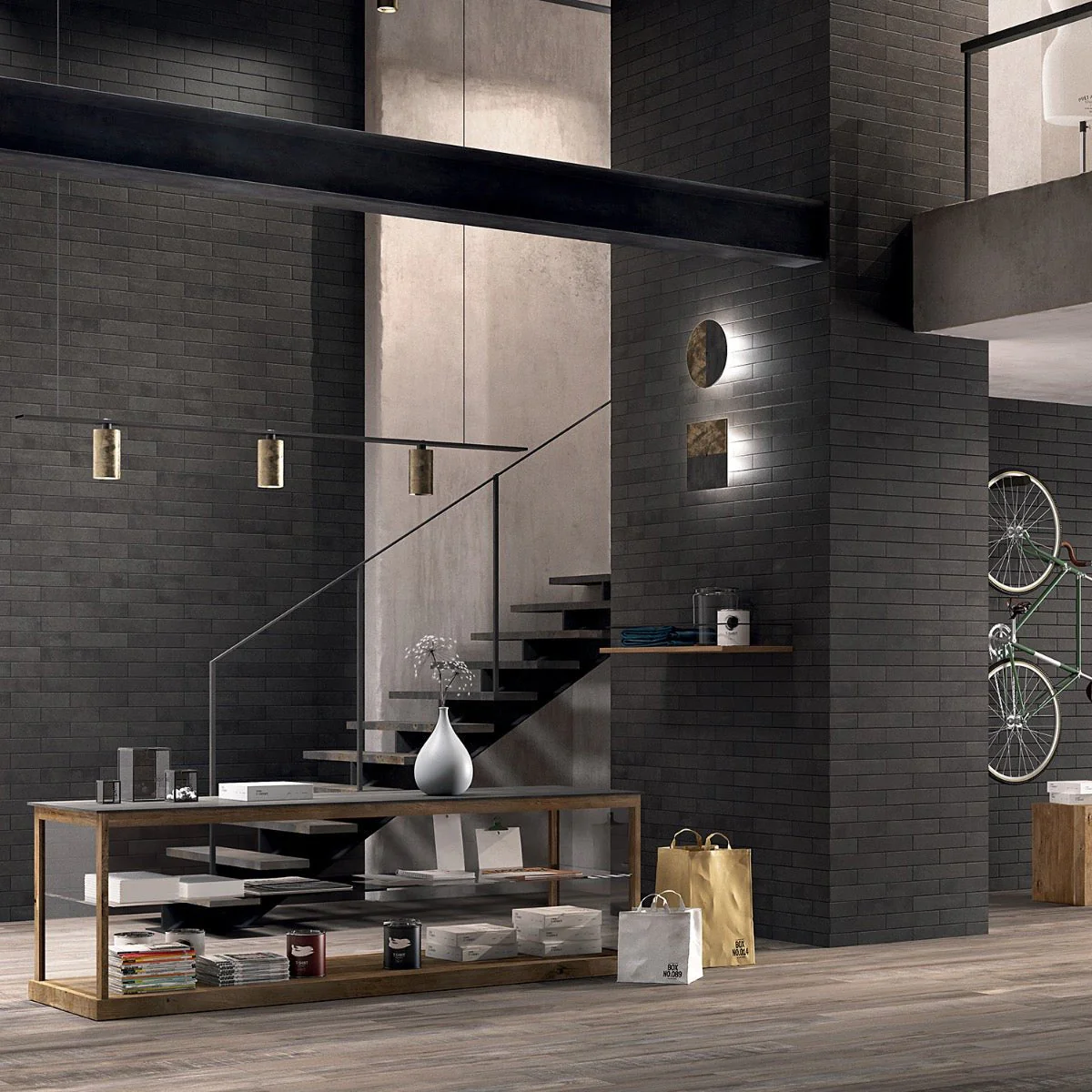 Brick Urbana Nero Black Matte Porcelain Subway Tile 3x12