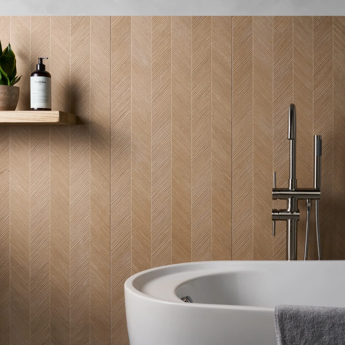 Briona Hazelnut Brown 18x48 Textured Wood Look Matte Ceramic Tile