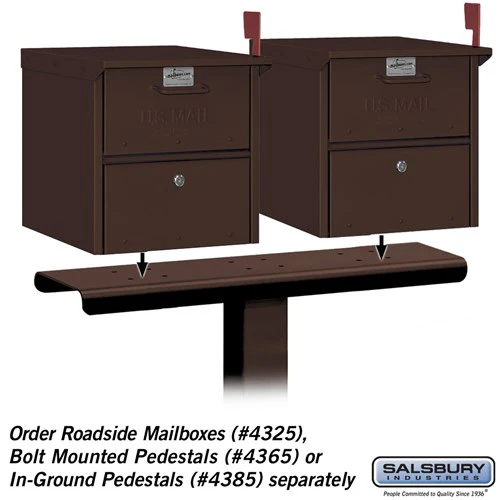 Bronze 2-Wide Mailbox Spreader for Roadside Mailboxes - Image 2