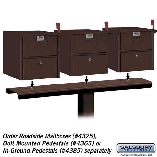 Bronze 3-Wide Mailbox Spreader for Roadside Mailboxes - Image 2