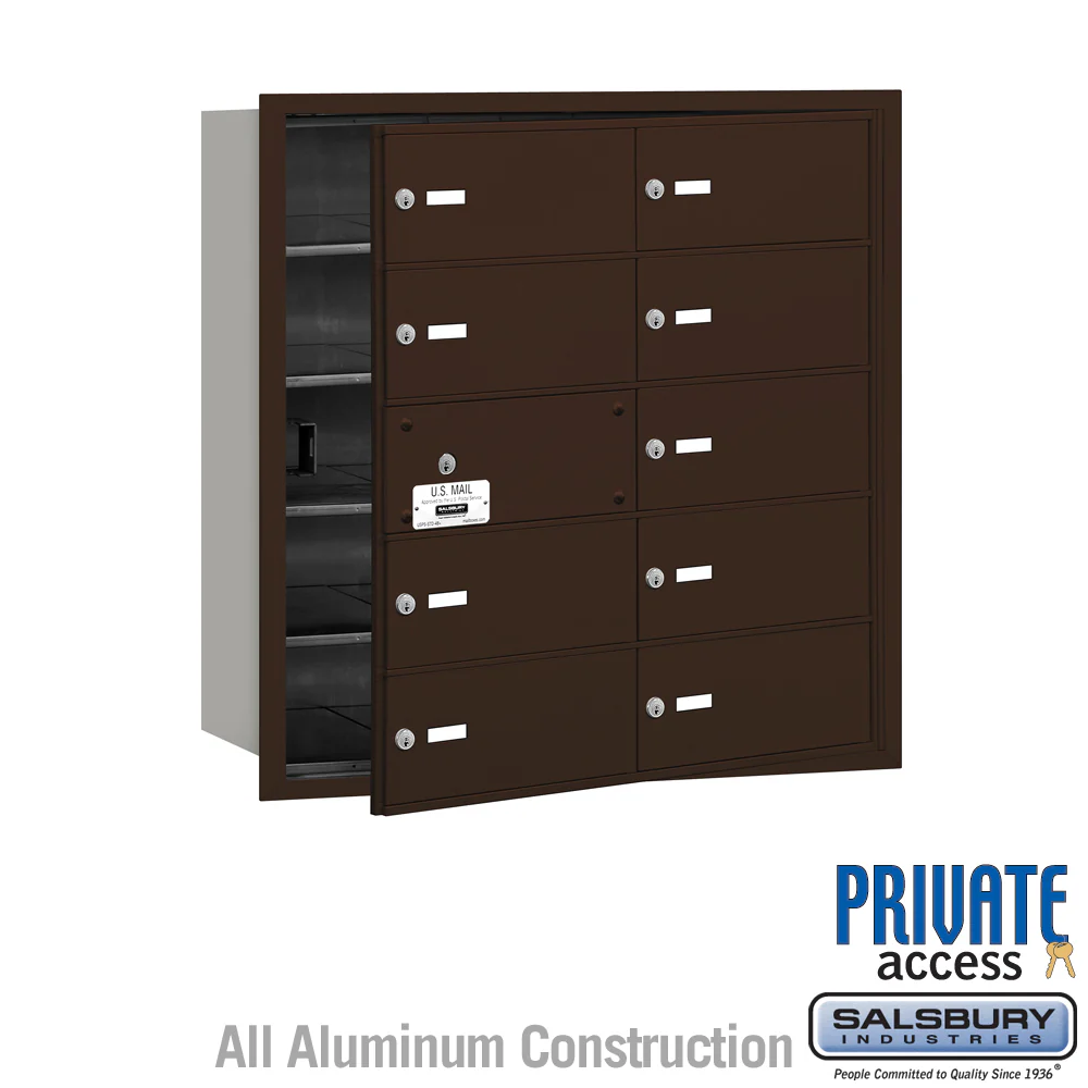 Bronze 4B+ Horizontal Mailbox with 10 B Doors - Private Access