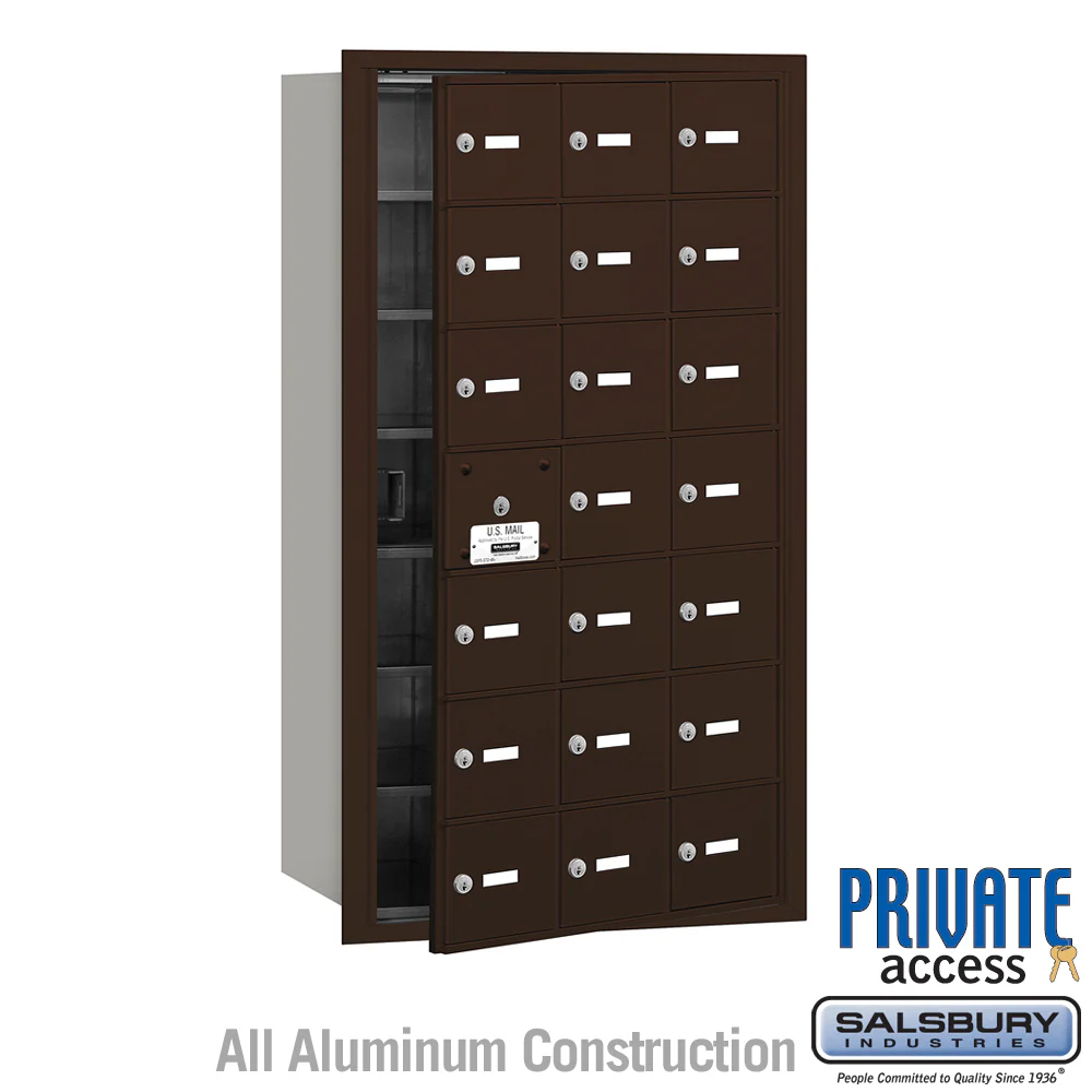 4B+ Horizontal Mailbox with 21 A Doors, Aluminum, Front Loading, Private Access - Image 4