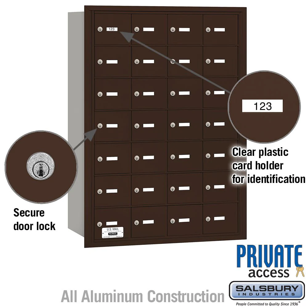 4B+ Horizontal Mailbox with 28 A Doors - Bronze - Rear Loading - Private Access - Image 2