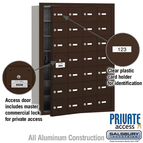 4B+ Horizontal Mailbox with 28 A Doors - Bronze - Rear Loading - Private Access - Image 5