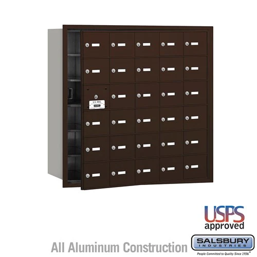 Bronze 4B+ Horizontal Mailbox with 30 Doors - Front Loading USPS Approved
