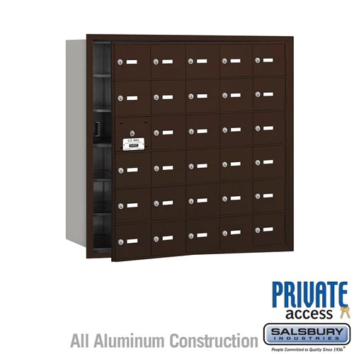 Bronze 4B+ Horizontal Mailbox with Master Lock - 30 Doors, Front Loading