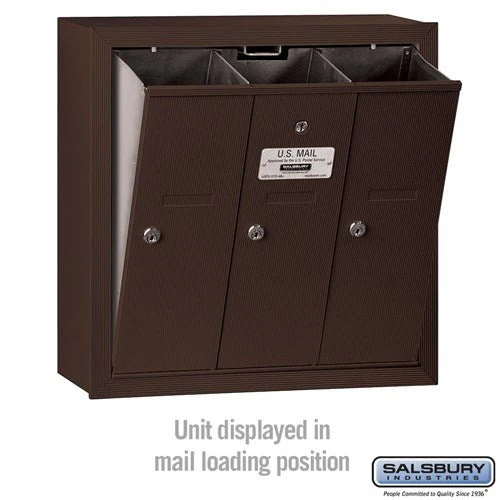 Bronze Vertical Mailbox with 3 Compartments and Private Access - Image 3
