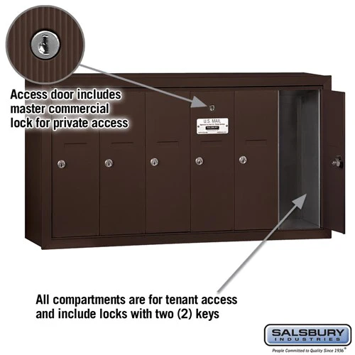 Bronze Vertical Mailbox with 3 Compartments and Private Access - Image 7