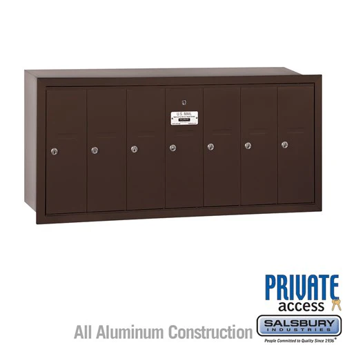 Bronze 7-Door Recessed Vertical Mailbox with Master Lock