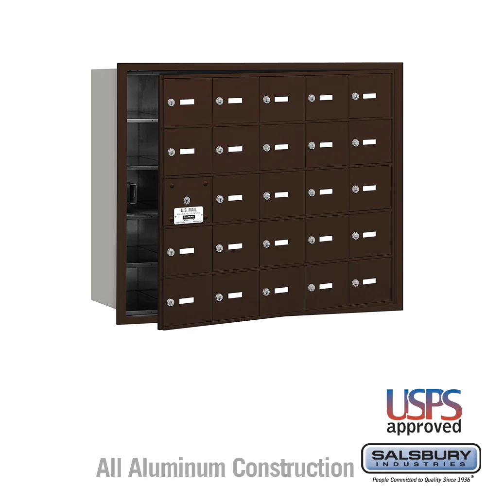 Bronze Front Loading Horizontal Mailbox with 24 Usable Doors