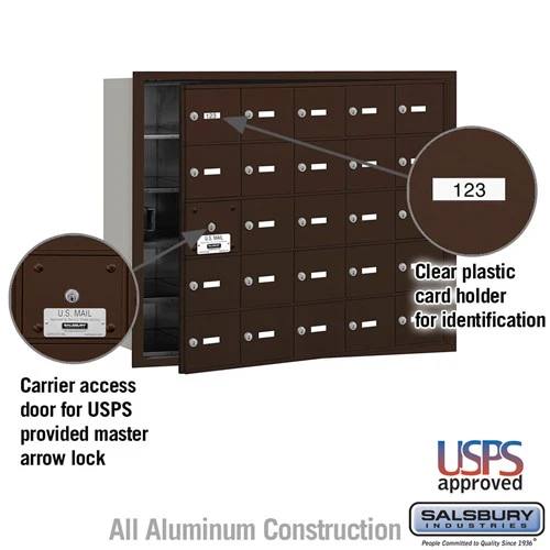 Bronze Front Loading Horizontal Mailbox with 24 Usable Doors - Image 2